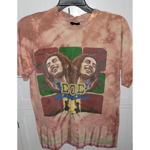 Bob Marley King Graphic Tie Dye T-Shirt Mens Large vintage Reggae Music Tee Y2K